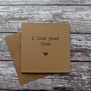 Carte d'amour, meilleure amie, carte de meilleur ami, carte de citation, carte de Saint-Valentin, carte je t'aime, j'aime votre visage, carte d'anniversaire, carte pour femme
