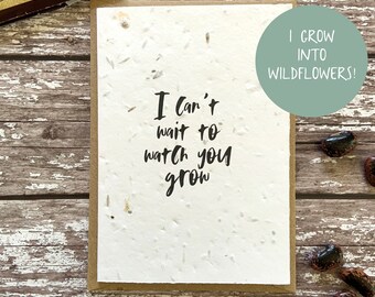 New baby card, Plantable baby card