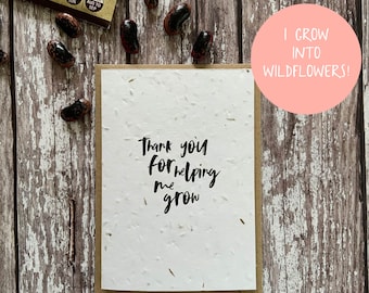 Thank you card, Plantable seed card