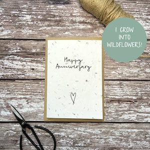 Seed anniversary card, Plantable anniversary card