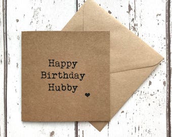 Hubby birthday card, husband birthday card, happy birthday hubby, funny husband card, hubby card, custom quote card, hubby birthday card