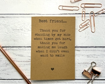 Card for best friend, best friend card, card for friend, thank you best friend, BFF card, friend card, thank you friend, uk sellers only
