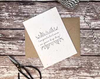 Plantable wedding card, wildflower seed wedding card