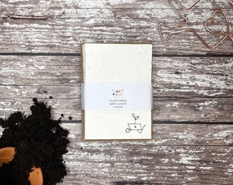 Plantable seed mini cards, plantable mini card 5 pack