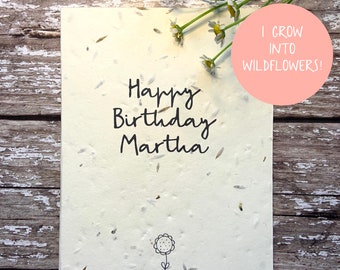 Seed birthday card, Plantable birthday card