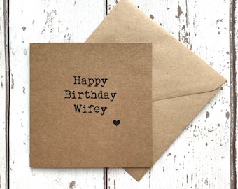 Wifey birthday card, wife birthday card, happy birthday wifey, funny wife card, wifey card, custom quote card, wifey birthday card, wifey