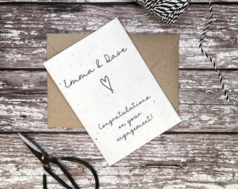 Plantable personalised engagement card, wildflower seed engagement card