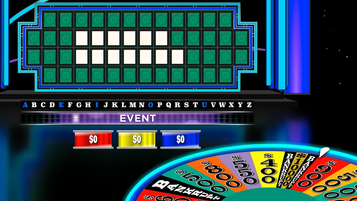 Wheel of Riches Fortune Custom WheelLike Puzzles Screen Share Etsy