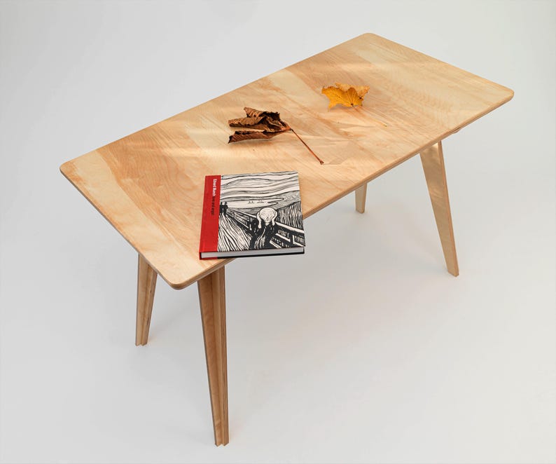 Mid Century Modern Home Office Desk – Customizable Birch Ply Computer Table image 13