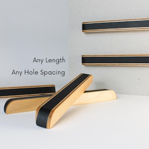 Black Art Deco and Mid-Century Modern Cabinet Drawer Handles – Wooden Pulls for Kitchen, Wardrobe & Cupboard Furniture