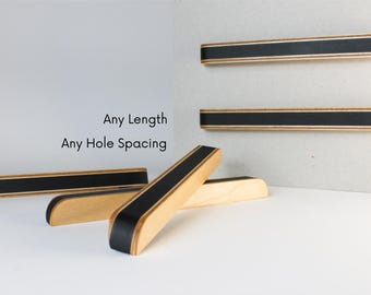 Black Art Deco and Mid-Century Modern Cabinet Drawer Handles – Wooden Pulls for Kitchen, Wardrobe & Cupboard Furniture