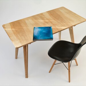 Handmade mid century modern office desk with clean lines, versatile for working from home