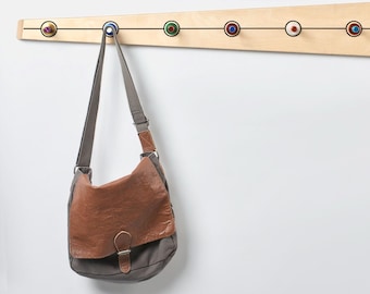 Mid Century Modern Coat Rack – Handmade Birch Ply Wall Hooks, Minimalist Peg Rail for Entryway, Hallway, and Home Improvement