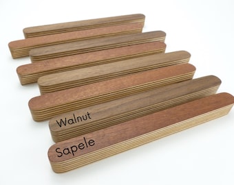 Kitchen & Wardrobe Replacement Handles – Walnut or Sapele Wood Cabinet Pulls, IKEA Pax Mid-Century Upgrade, Custom Lengths