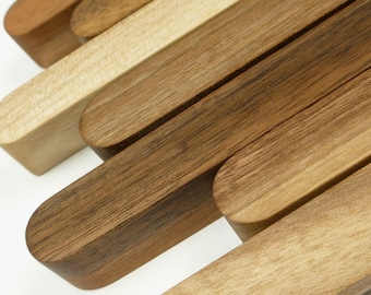 Custom Walnut Door Handle, Mid Century Modern Pull, Minimalist Wood Hardware, Sleek Custom Length Cabinet Handle, Ikea Upgrade, Door Knobs