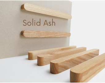 Solid Ash Cabinet Handles – Long Wooden Door and Drawer Pulls for Kitchens, Wardrobes & Furniture upgrades