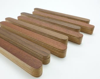 Sapele and Walnut Kitchen & Wardrobe Replacement Handles – Wood Cabinet Pulls, IKEA Pax Mid-Century Upgrade, Custom Lengths