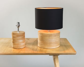 Mid Century Modern Birch Ply Desk Lamp, Round Birch Plywood Lamp Base, Scandiavian light, Vintage Desk Lamp, Industrial Desk Light
