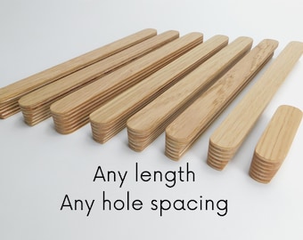 Oak Veneer Ply Cabinet Handles – Wooden Door and Drawer Pulls & Knobs for Kitchens and Wardrobes
