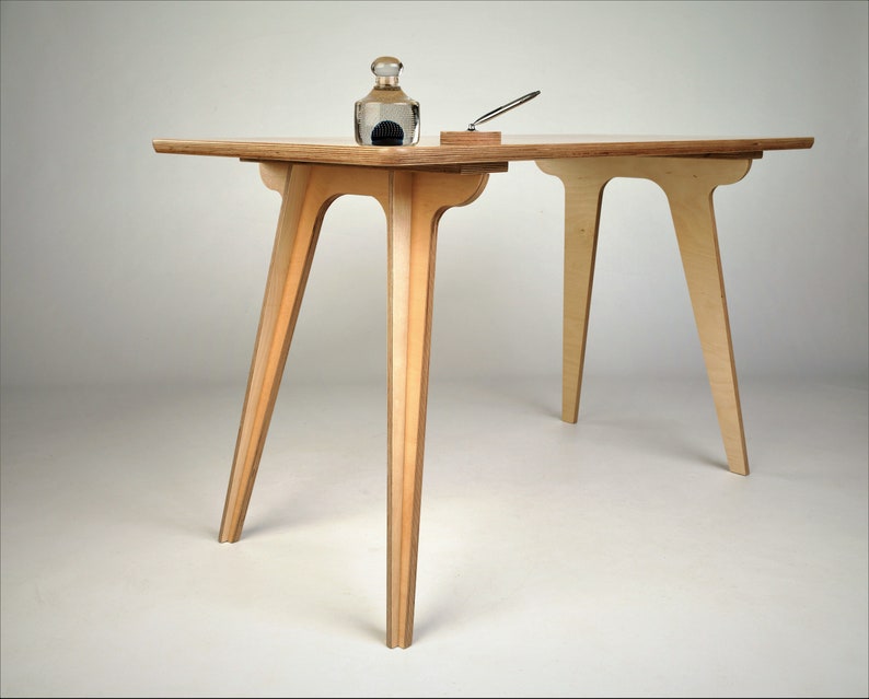 Scandinavian style writing desk in birch ply, modern furniture upgrade for home interiors