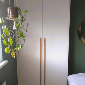 Keukenkastgrepen van massief eikenhout, in verschillende lengtes verkrijgbaar, houten ladehandgrepen voor keuken, kasten en meubels, rustieke massief houten handgrepen.