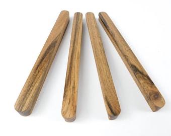 Solid Walnut Door Pulls, Handmade Wooden Handles and Knobs for Kitchen Cabinets And Wardrobes. Customizable length