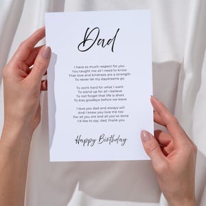 A5 パーソナライズされたお父さんの誕生日カード、大人の子供たちへの誕生日おめでとうの詩、お父さんの誕生日カードの記念品、美しいお父さん/義父への感謝の詩