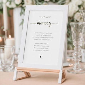 Poème commémoratif de mariage personnalisé, poème souvenir d'amour, signe de table souvenir de mariage, souvenir de parents perdus, poème souvenir de mariage original