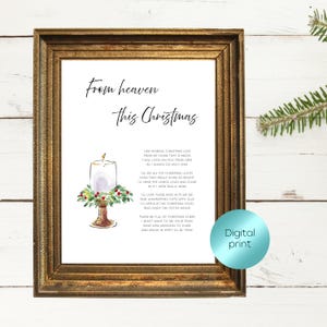 Poema original imprimible del cielo, impresión digital conmemorativa de Navidad, 4 tamaños