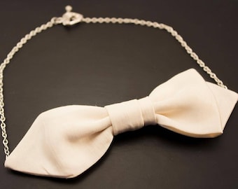 Off-white bow tie necklace