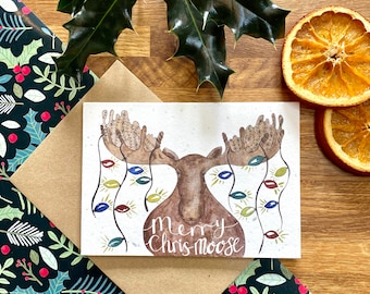 Merry Chris-moose : Tarjeta de Navidad Plantable