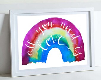 Impresión de arte ecológico: Todo lo que necesitas es amor