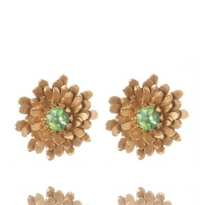 Orecchini a bottone succulenti in argento sterling e placcati in oro 22 carati