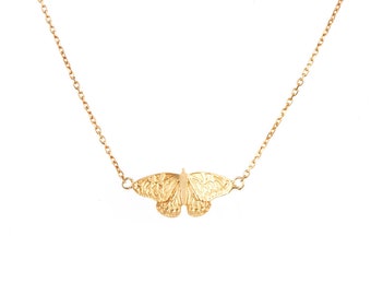Butterfly Necklace In Sterling Silver And Gold Plated Silver