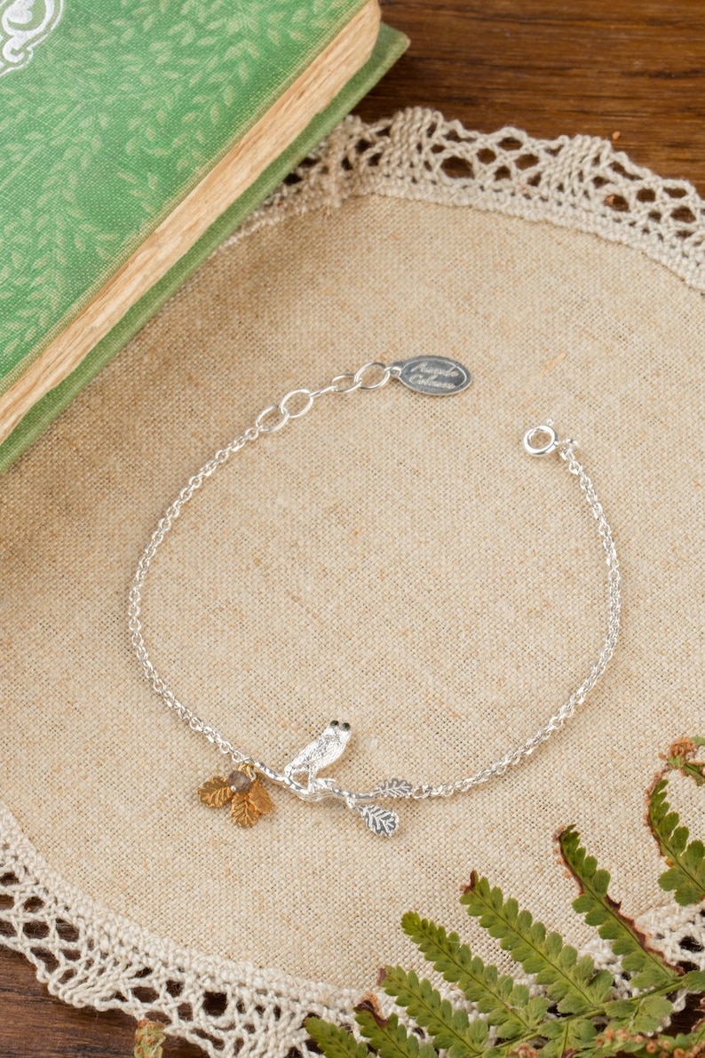 Harry Potter Bracelet |Hedwig Bracelet |Barn Owl bracelet Branch Bracelet Twig bracelet Oak Leaf Bracelet Owl bracelet