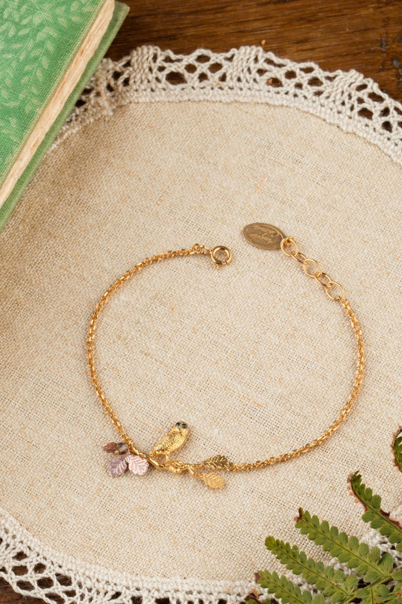 Harry Potter Bracelet |Hedwig Bracelet |Barn Owl bracelet Branch Bracelet Twig bracelet Oak Leaf Bracelet Owl bracelet