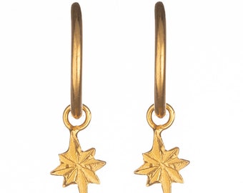 Star Hoop Earrings - Gold Plated - Celestial Accessories