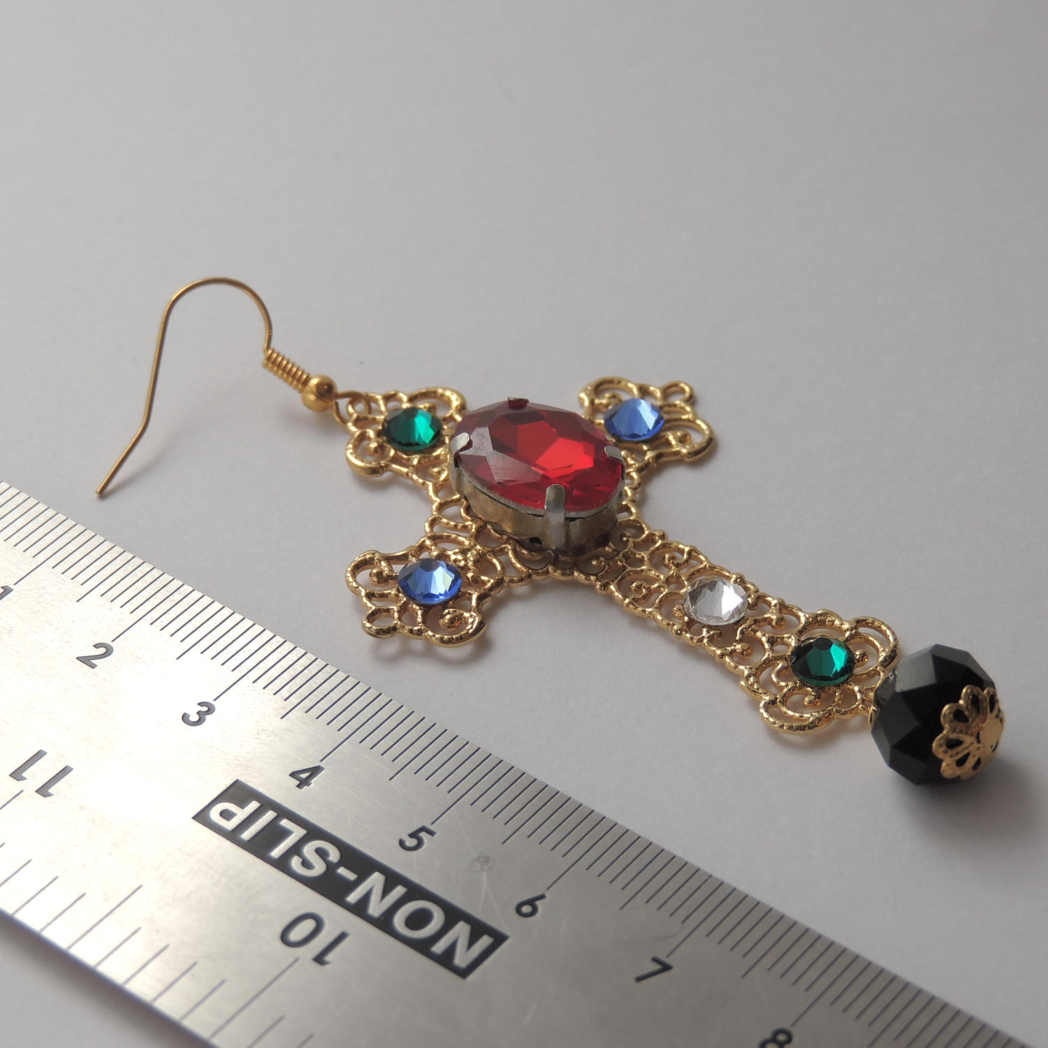 Byzantine Cross & Pearl Earrings main image 0
