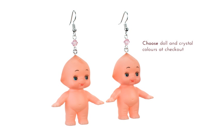 Large Kewpie Doll Earrings with Swarovski Crystal Camp Met Etsy
