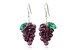 Handmade glass grape earrings / Grapes available in green or purple with gold or silver / Women's dangle earrings / Statement fruit jewelry 