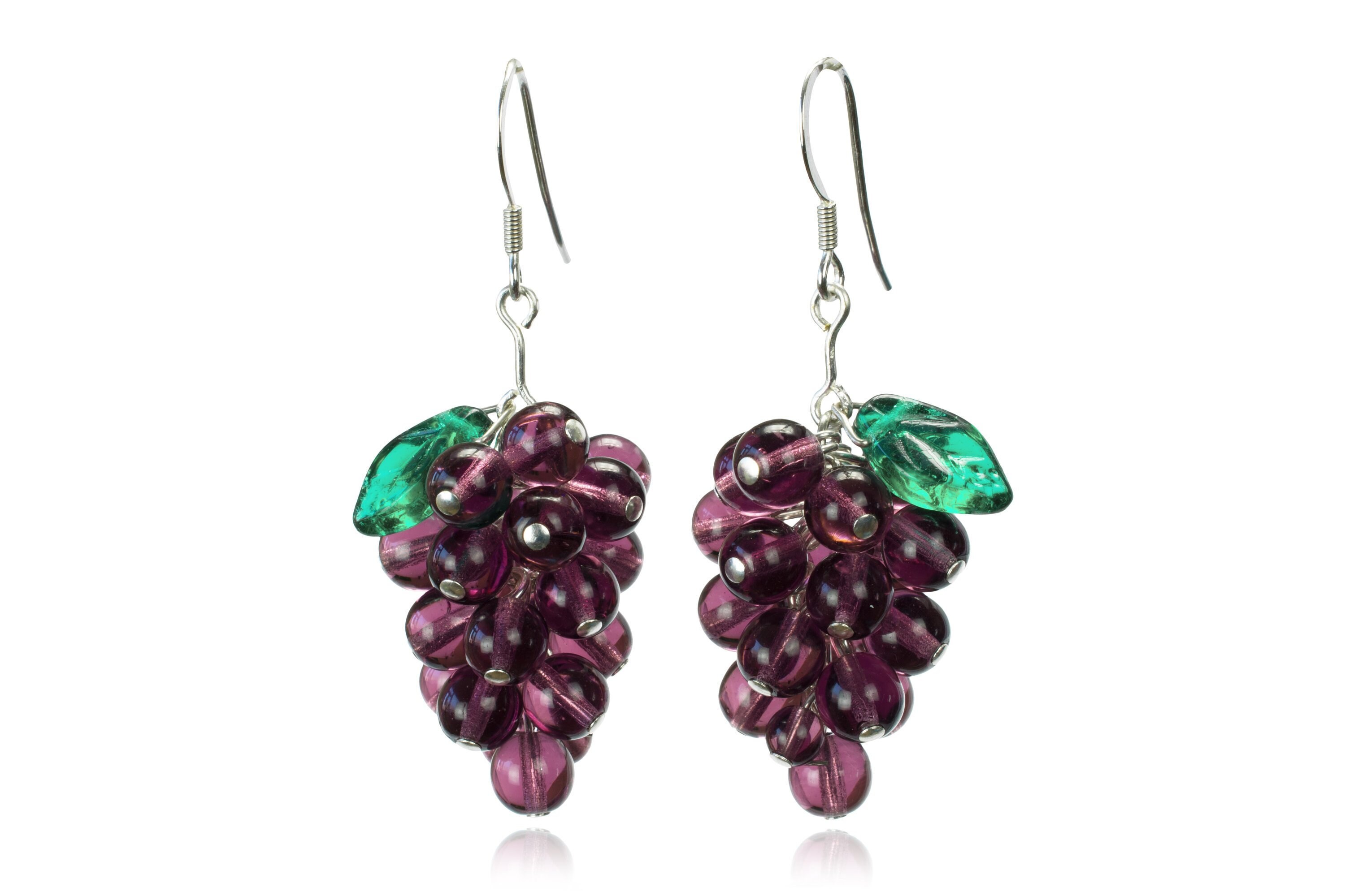 Grape earrings deals