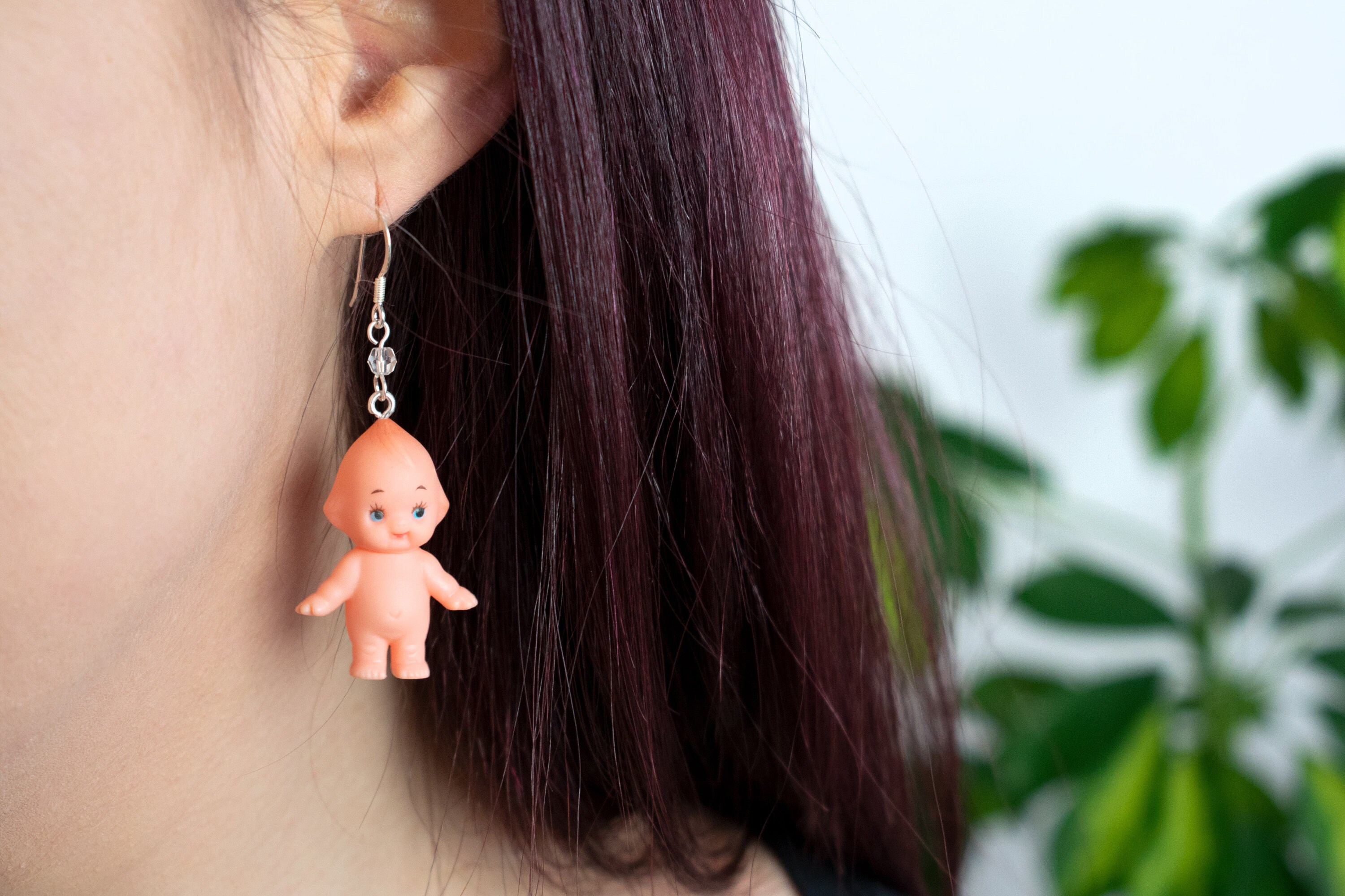Kidcore Kewpie doll earrings with Swarovski Crystal Kidcore Etsy