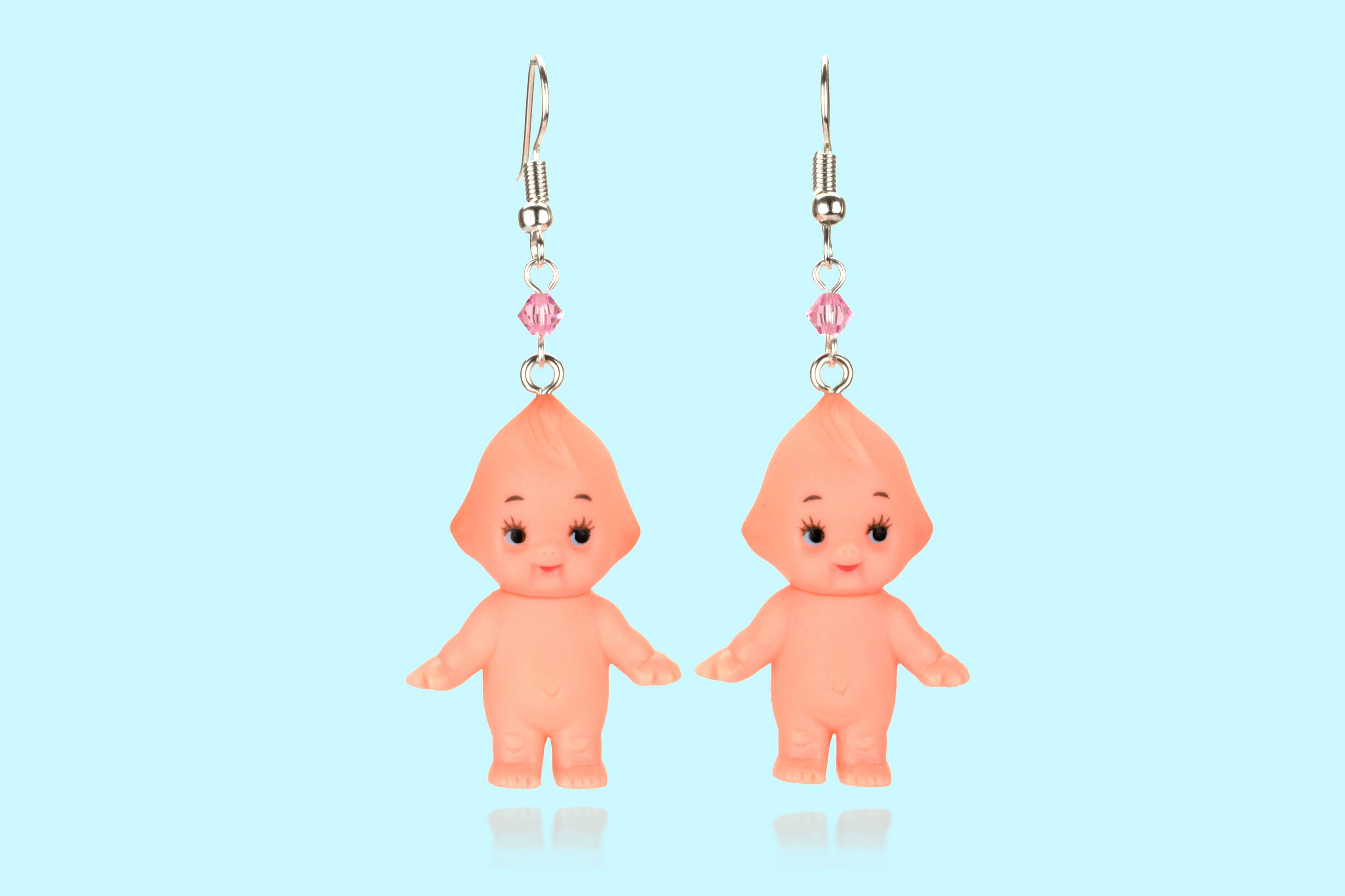 Kidcore Kewpie doll earrings with Swarovski Crystal Kidcore Etsy