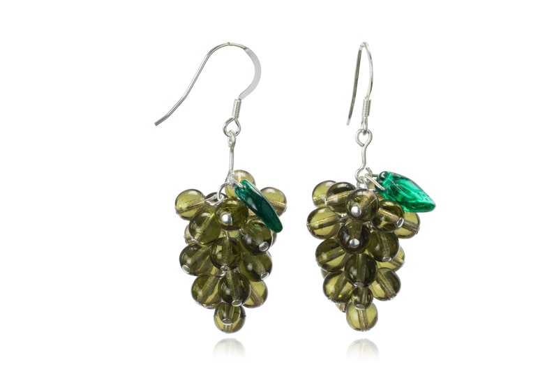 Handmade Glass Grape Earrings / Grapes Available in Green or Etsy UK