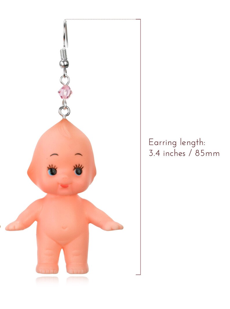 Large Kewpie Doll Earrings with Swarovski Crystal Camp Met Etsy