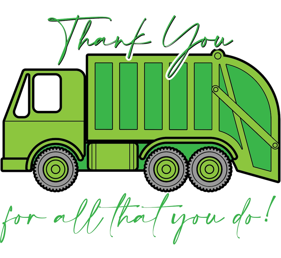 Garbage Trash Man Appreciation Thank You Can Sticker Etsy