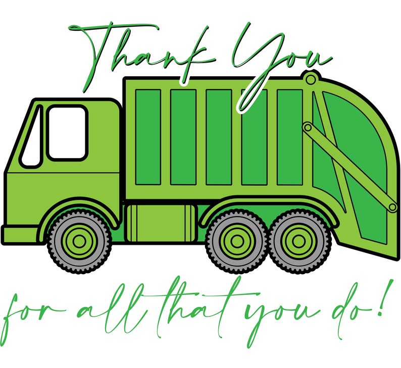 Garbage Trash Man Appreciation Thank You Can Sticker Etsy