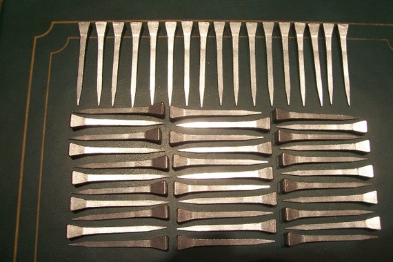 COPPER COATED HORSESHOE NAILS NEW 40 FOR STAINED GLASS COPPER FOILING /& CRAFTS