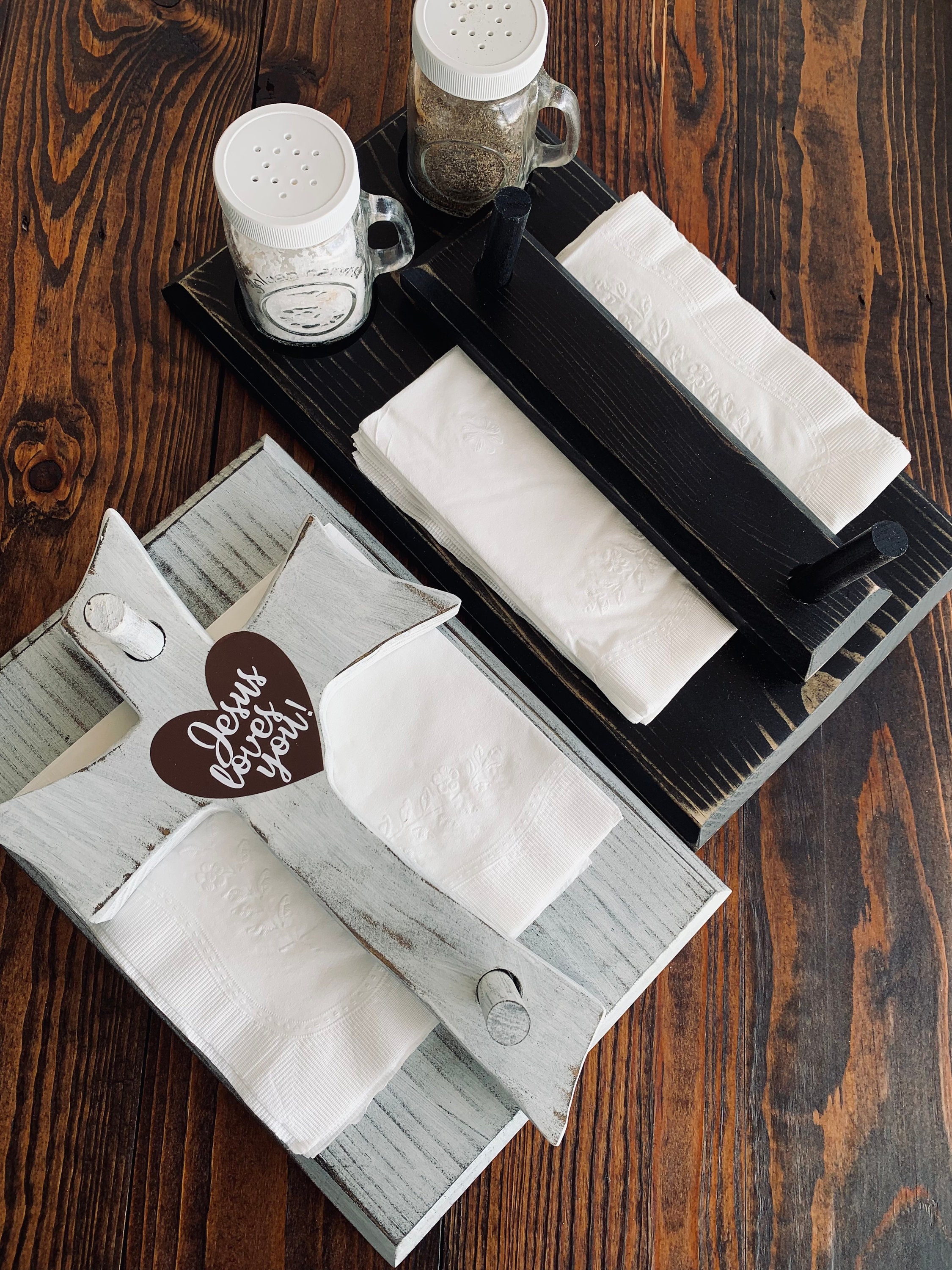 Coastal Napkin Holder/rustic Wooden Etsy