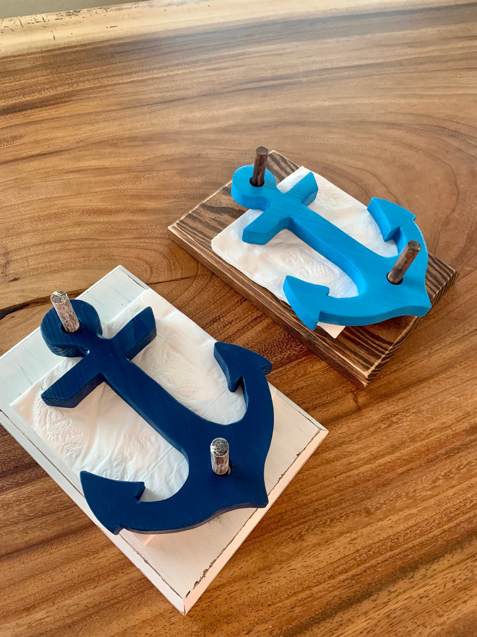 Coastal Napkin Holder/rustic Wooden Etsy